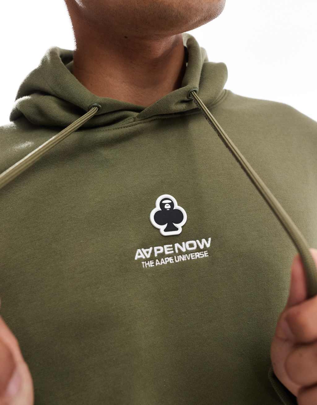 AAPE By A Bathing Ape clover hoodie in khaki Product Image