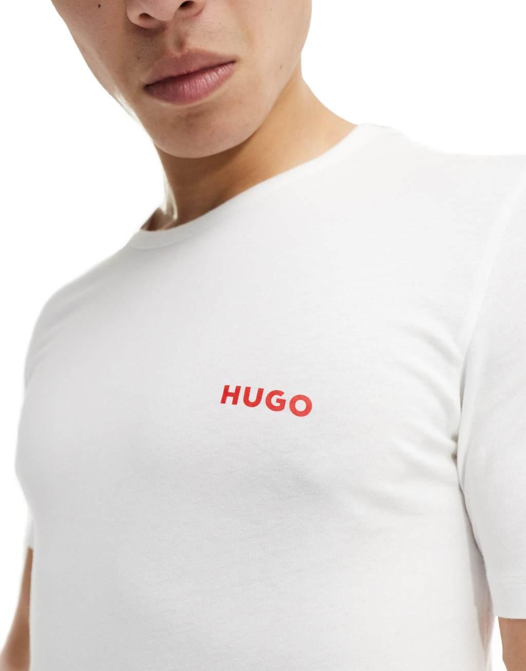 HUGO Bodywear triplet pack t-shirt in white Product Image