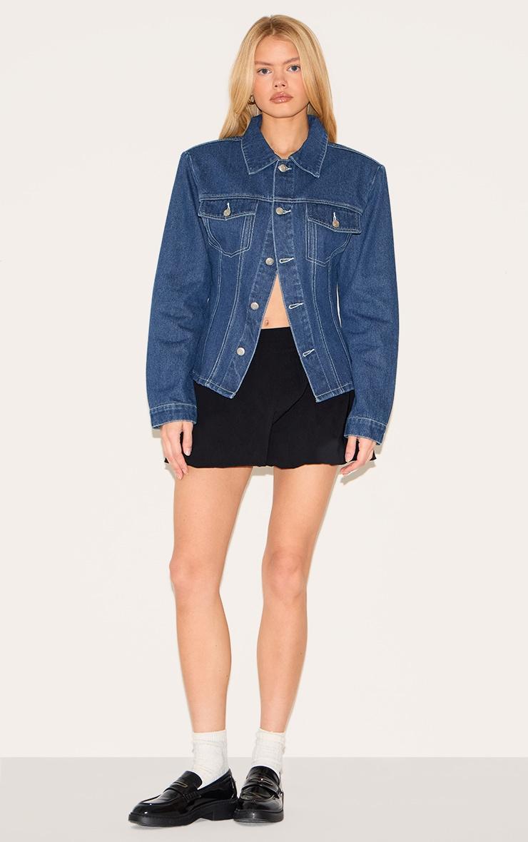 Black Stretch Woven Micro Mini Puffball Skirt Product Image