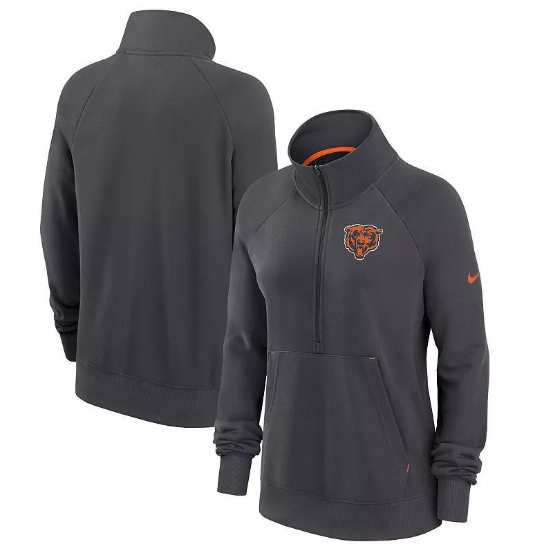Women's Nike Charcoal Washington Commanders Premium Raglan Performance Half-Zip Sweatshirt, Size: 2XL, Wft Charco Product Image