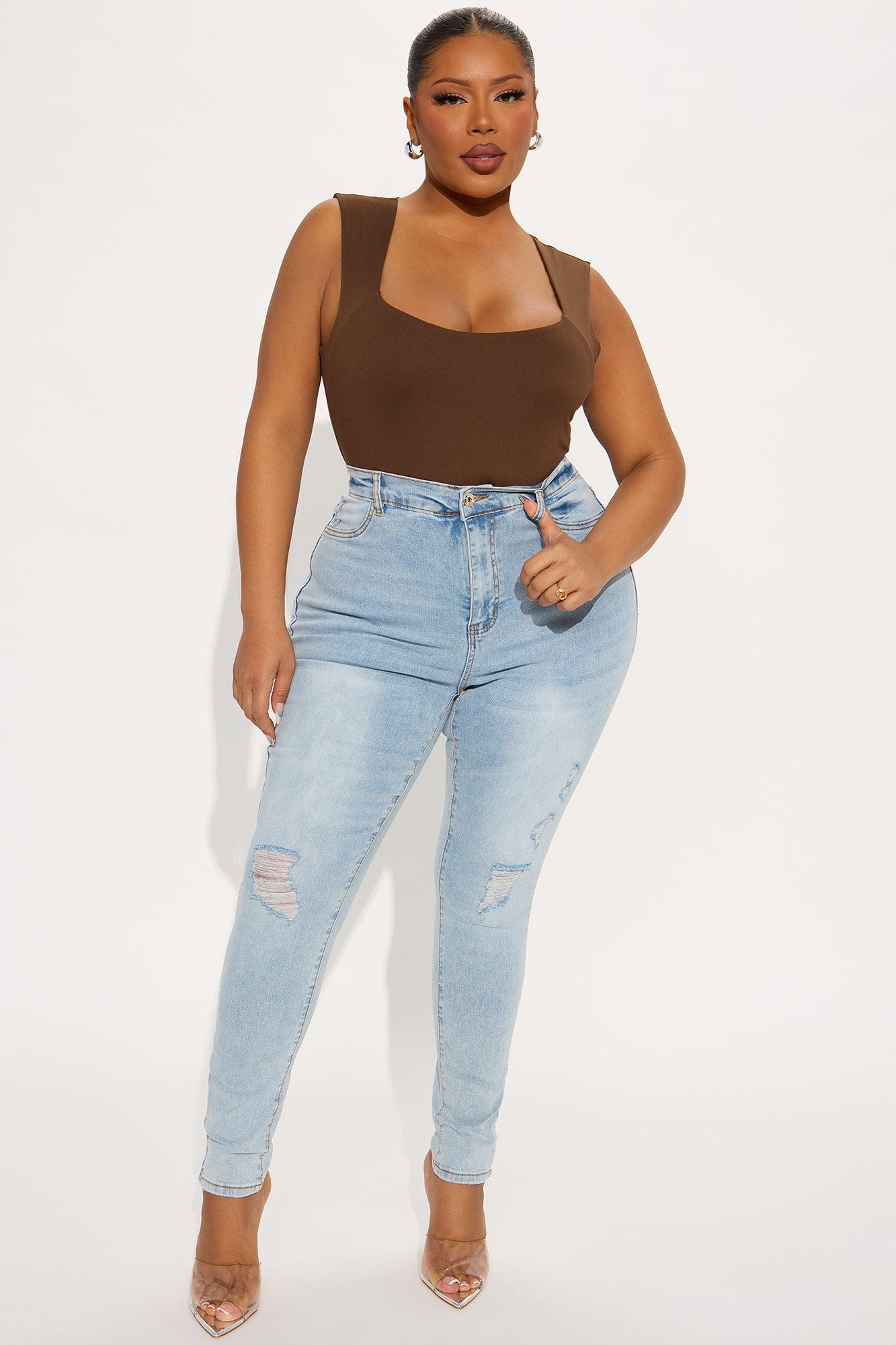 Simply Stunning Booty Lifting Ripped Skinny Jeans - Light Wash Product Image