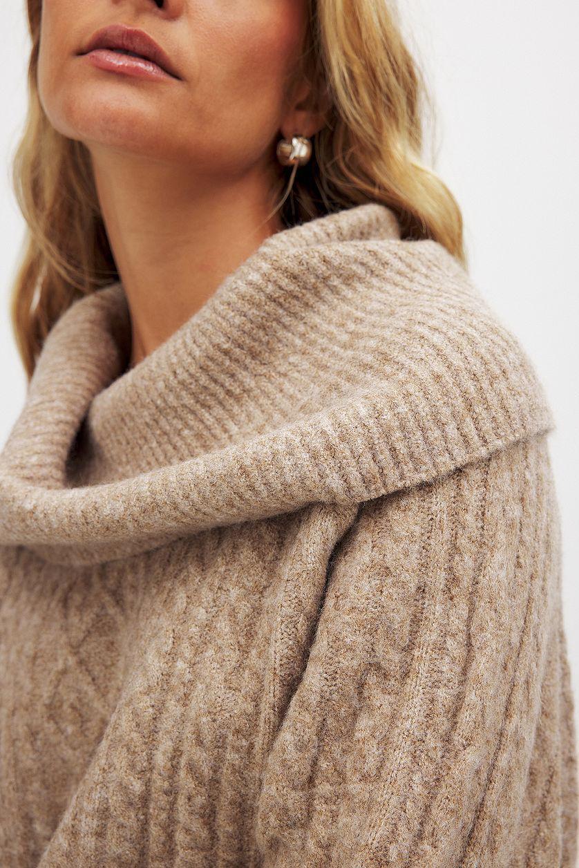 Cable Knitted Turtle Neck Sweater Product Image