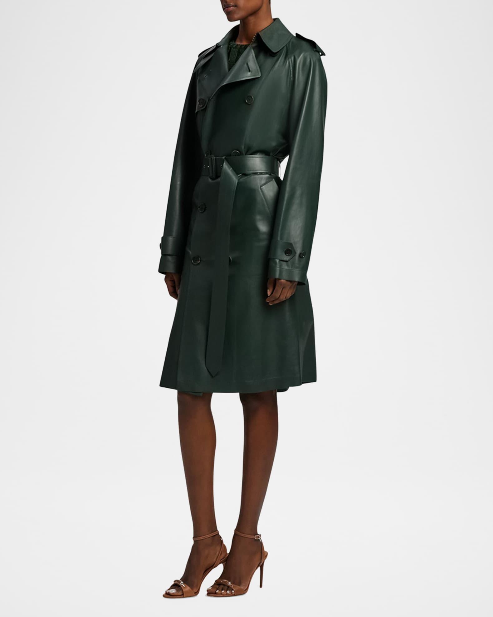 Niles Leather Trench Coat Product Image