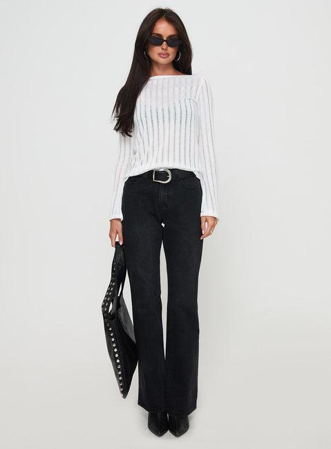 Kemsley Mid Rise Bootleg Jeans Washed Black Product Image