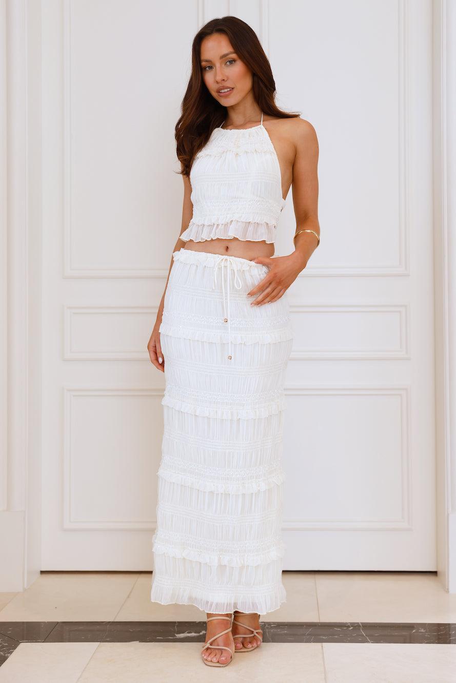 Barbados Halter Crop Top Cream Product Image