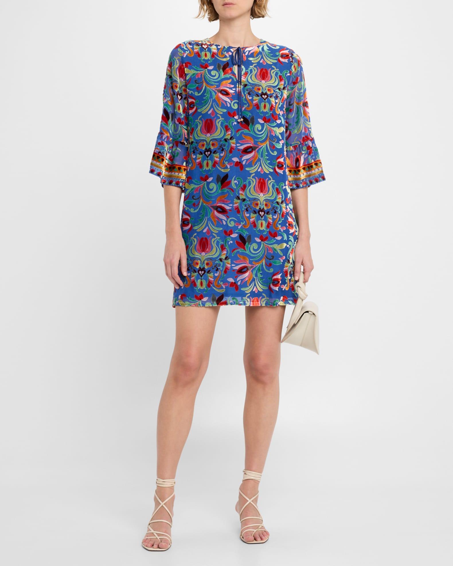 Sofiya Floral Burnout Mini Shift Dress Product Image