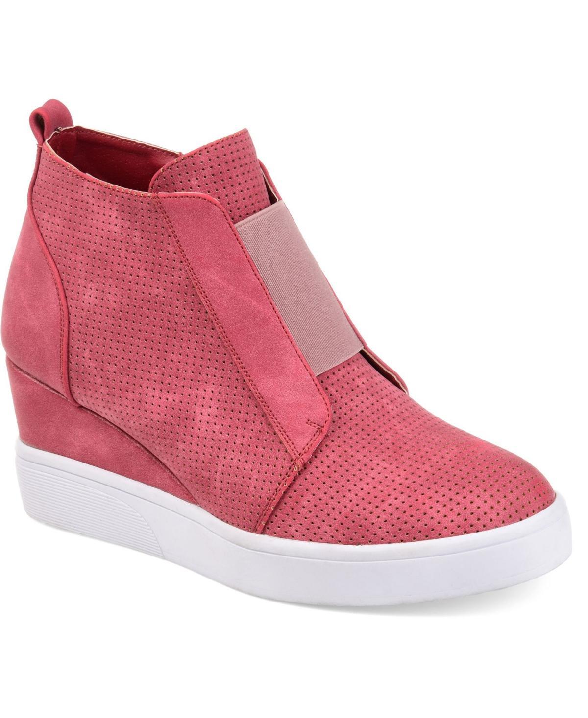 Journee Clara Womens Wedge Sneakers Ivory Product Image