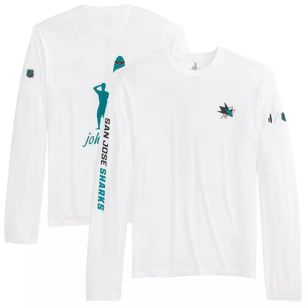 Men's johnnie-O White San Jose Sharks Adam Long Sleeve T-Shirt, Size: Large, Sks White Product Image