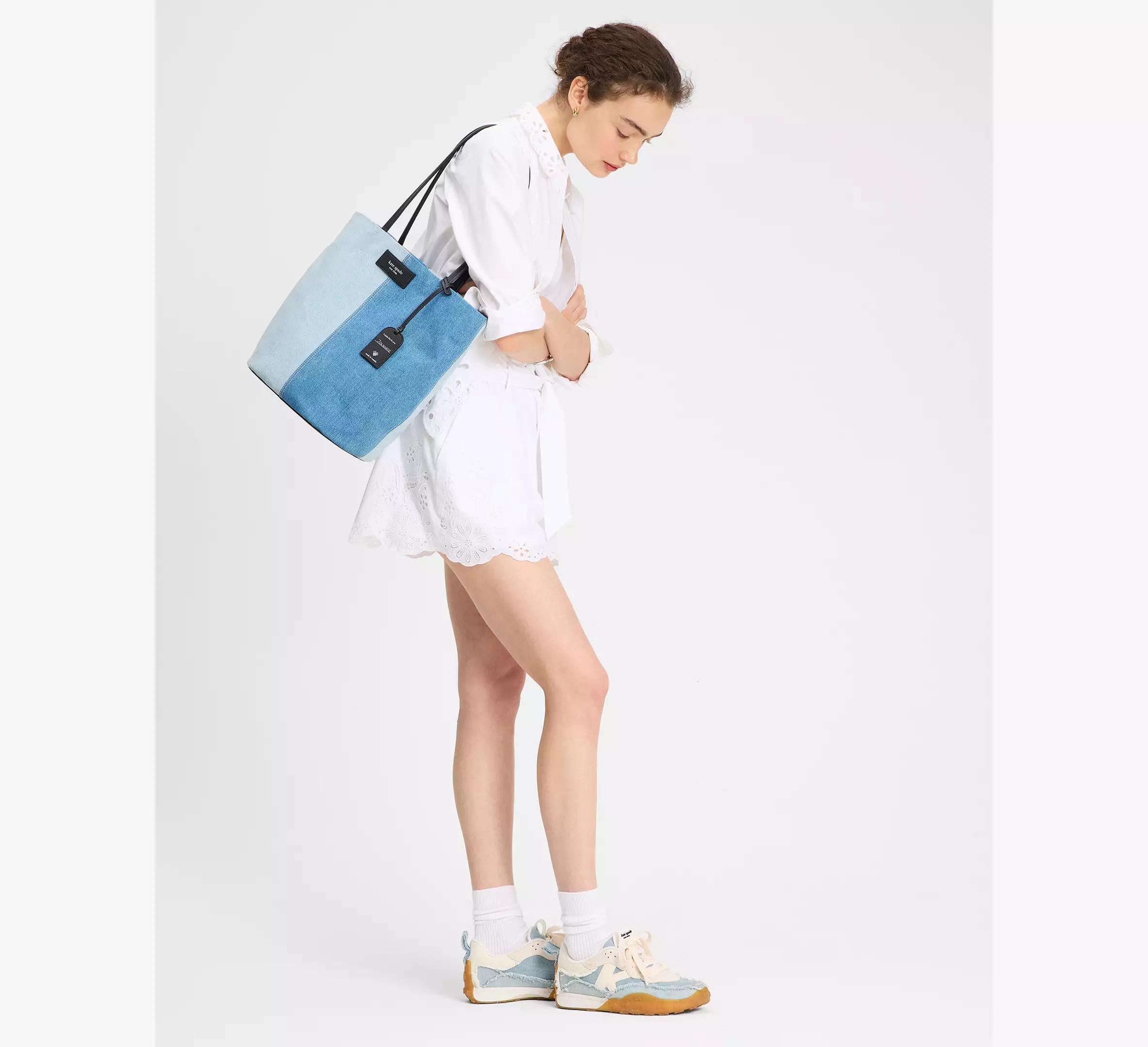 On Purpose Denim Large Tote Bag Product Image