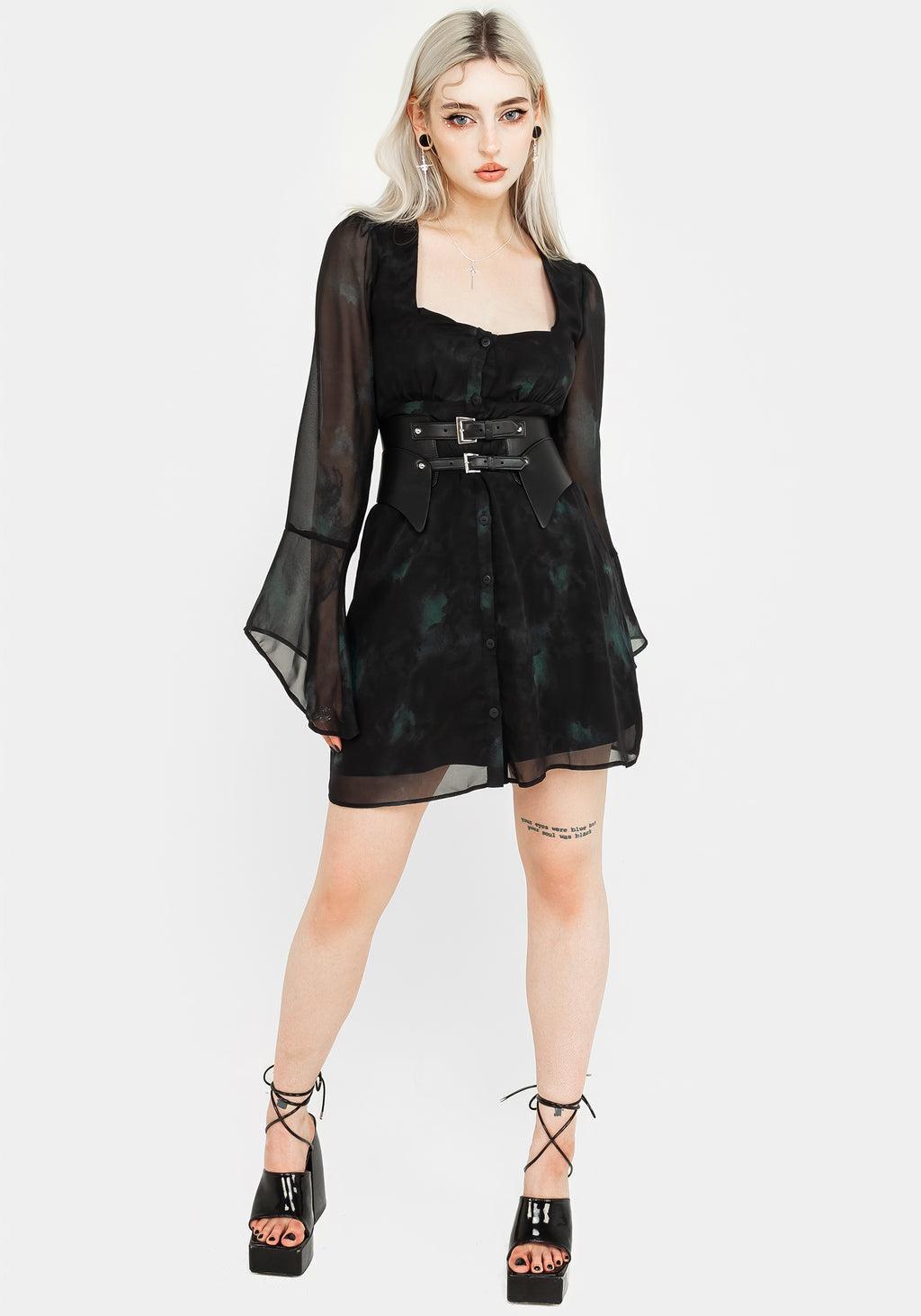 Lichen Bell Sleeve Chiffon Mini Dress Product Image