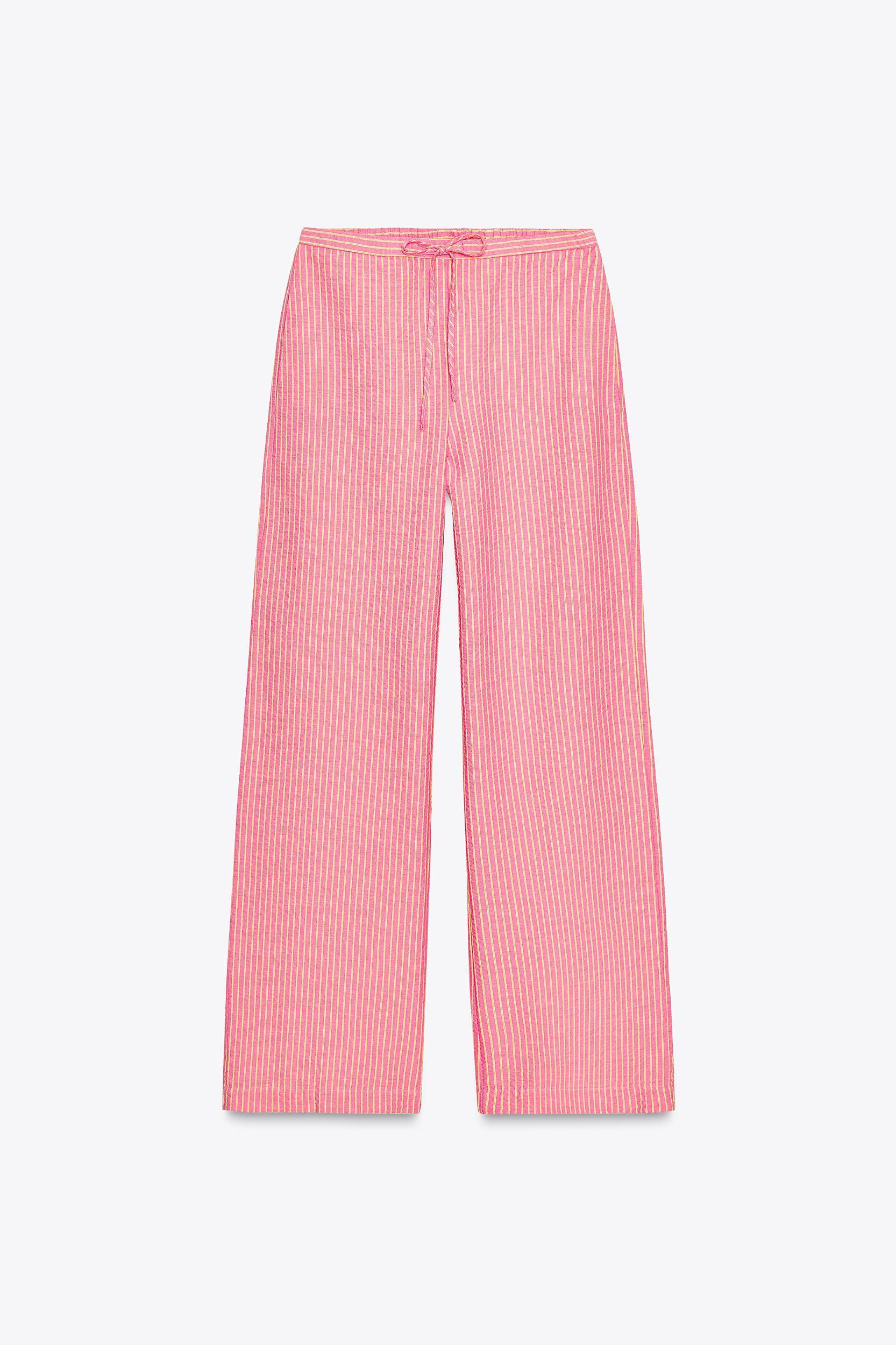 STRIPED WIDE LEG PANTS Product Image