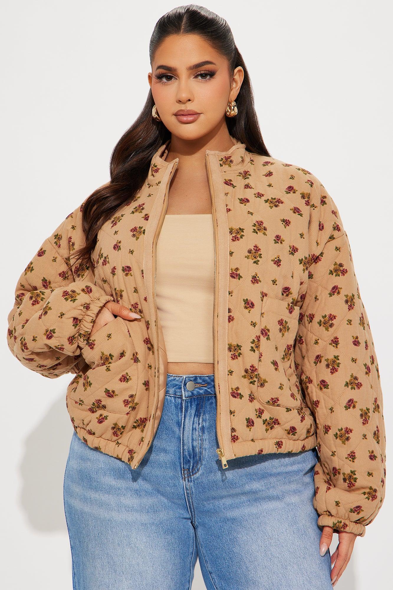 As Sweet As They Come Oversized Quilted Jacket - Stone Product Image