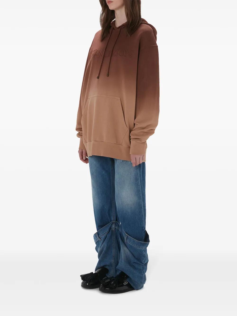 JW ANDERSON Oversized Gradient Hoodie In Brown Product Image