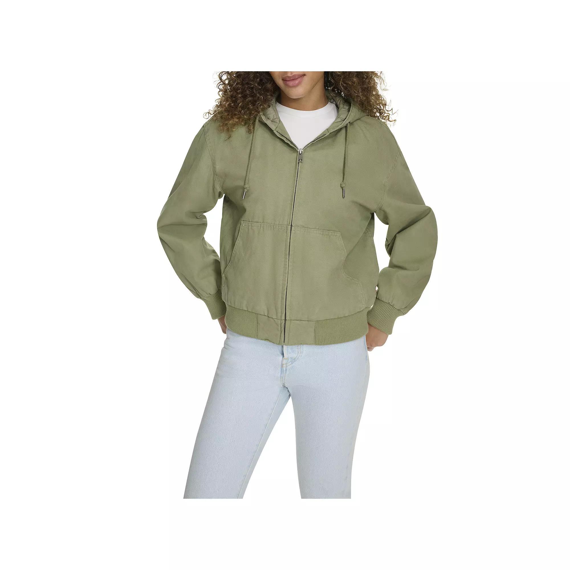 Women's Levi's® Quilted Lining Hoodie Bomber Jacket in Regular & Plus Size, Size: XL, Green Product Image