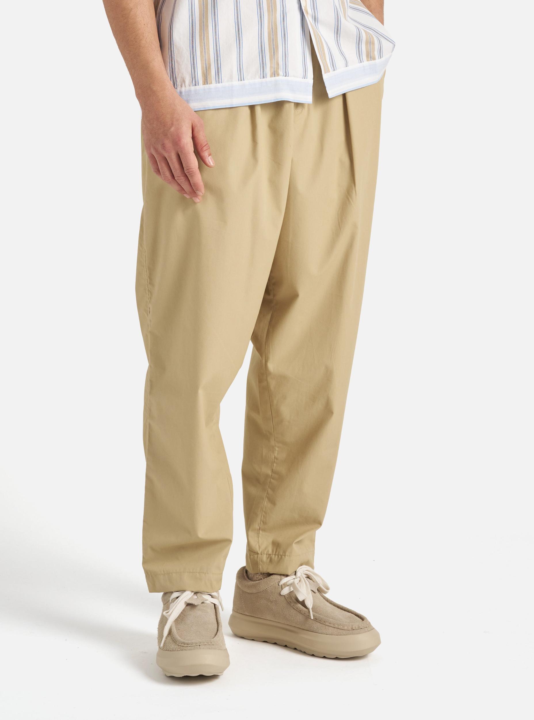 Sand Recycled Polytech Pleated Track Pant Product Image