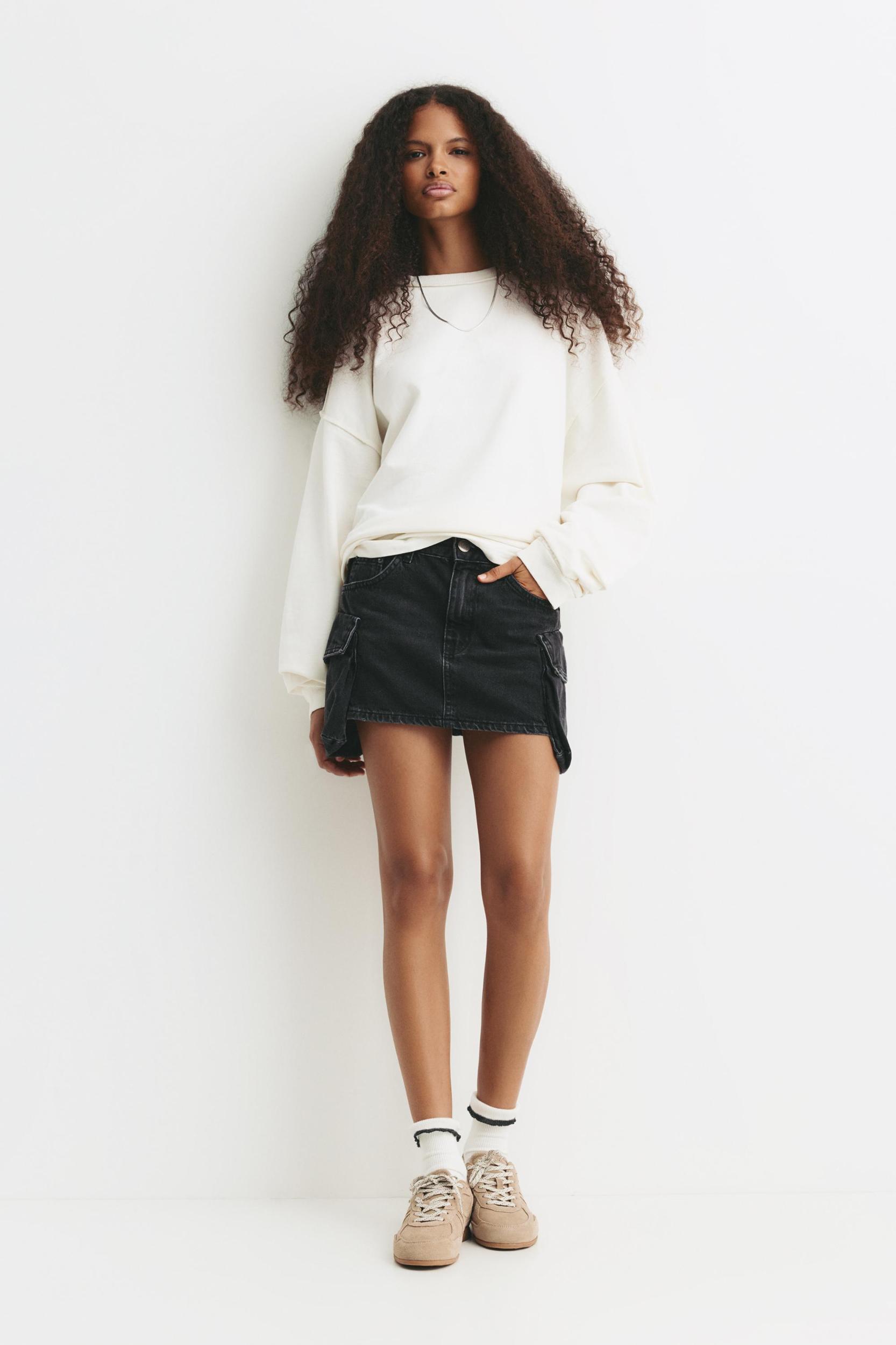 Denim cargo mini skirt Product Image