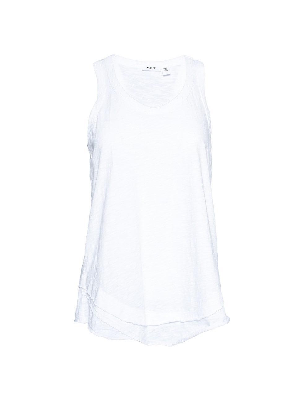 Womens Shrunken Raw Mock Hem Shirttail Tank Product Image