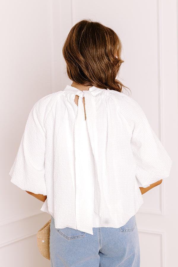 Patio Brunch Gingham Top in White Product Image