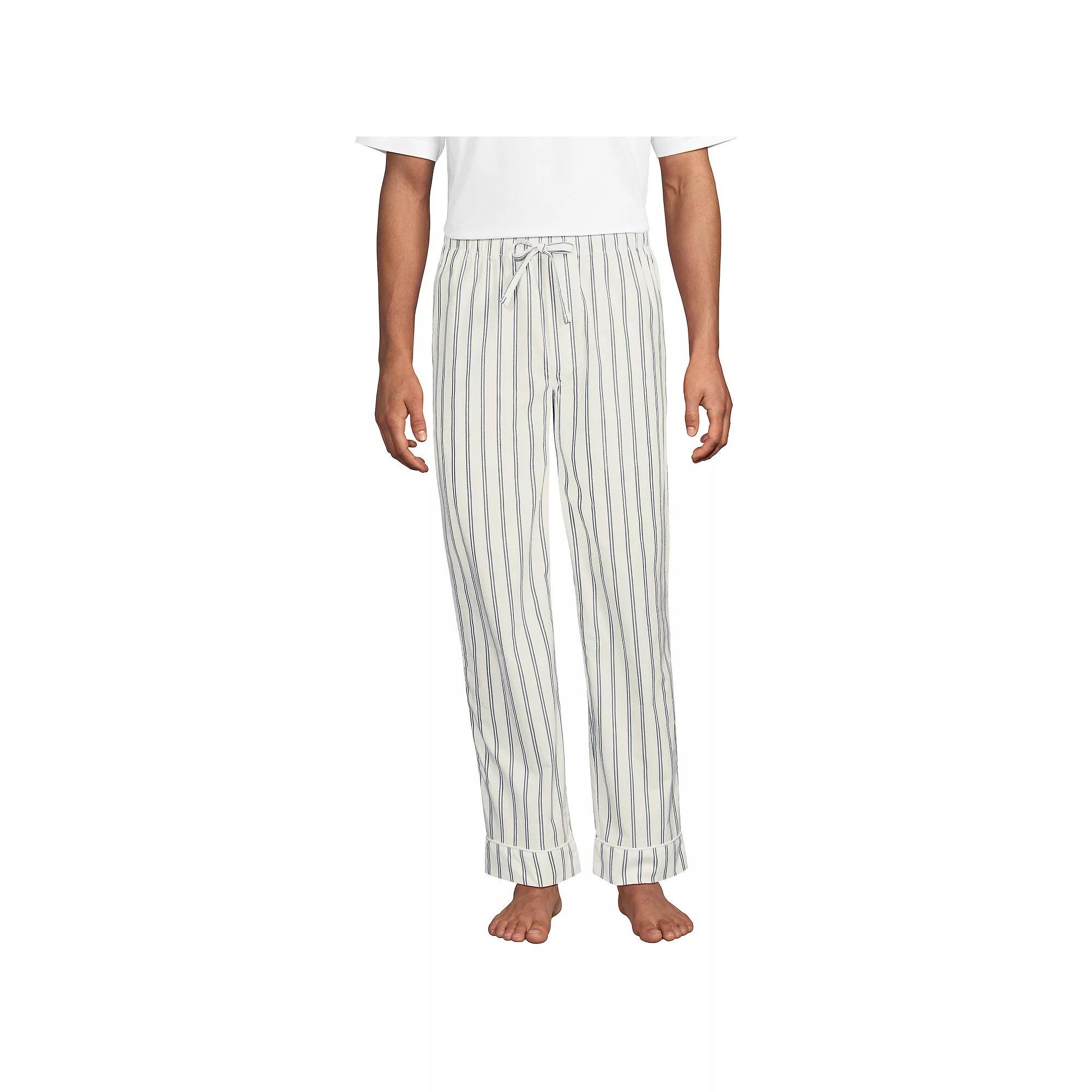Men's Lands' End Essential Pajama Pants, Size: Medium, Gray Mist Sails Product Image