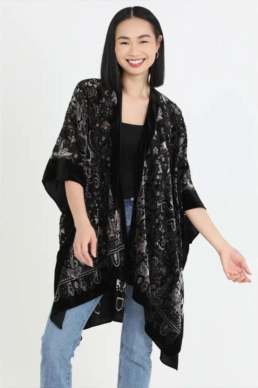 Burnout Velvet Kimono Product Image