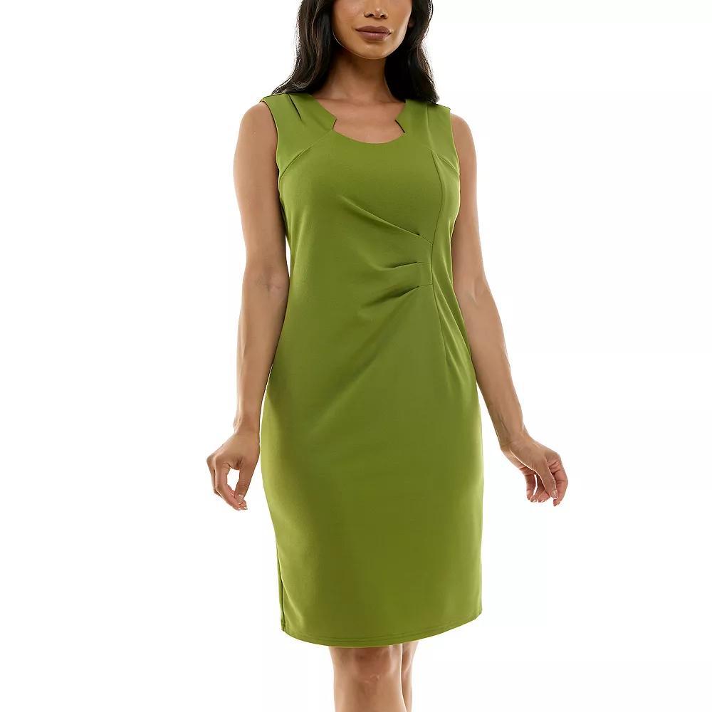 Women's Nina Leonard Envelope Neckline Sheath Midi Dress, Size: XL, Black Product Image