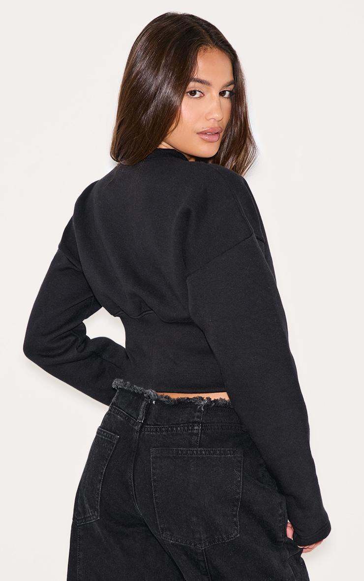 Black Extreme Cinched Waist Sweatshirt Product Image