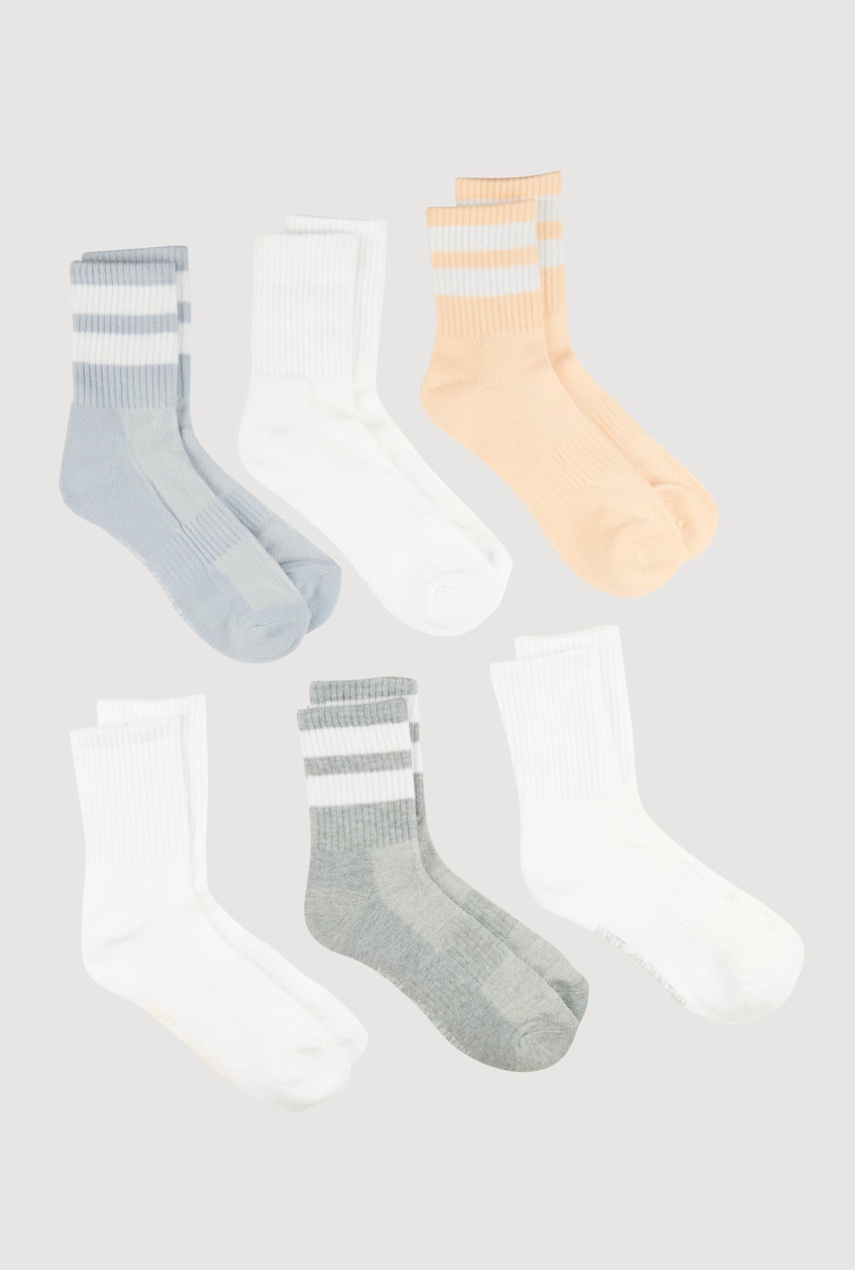 Womens Performance Mid Crew Socks 6 Pack Size 4-10 Product Image