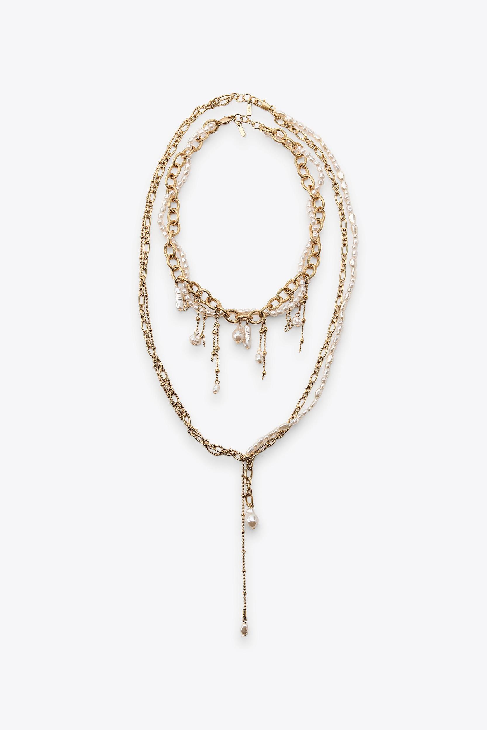 PACK OF 2 PEARL CHAIN NECKLACES Product Image