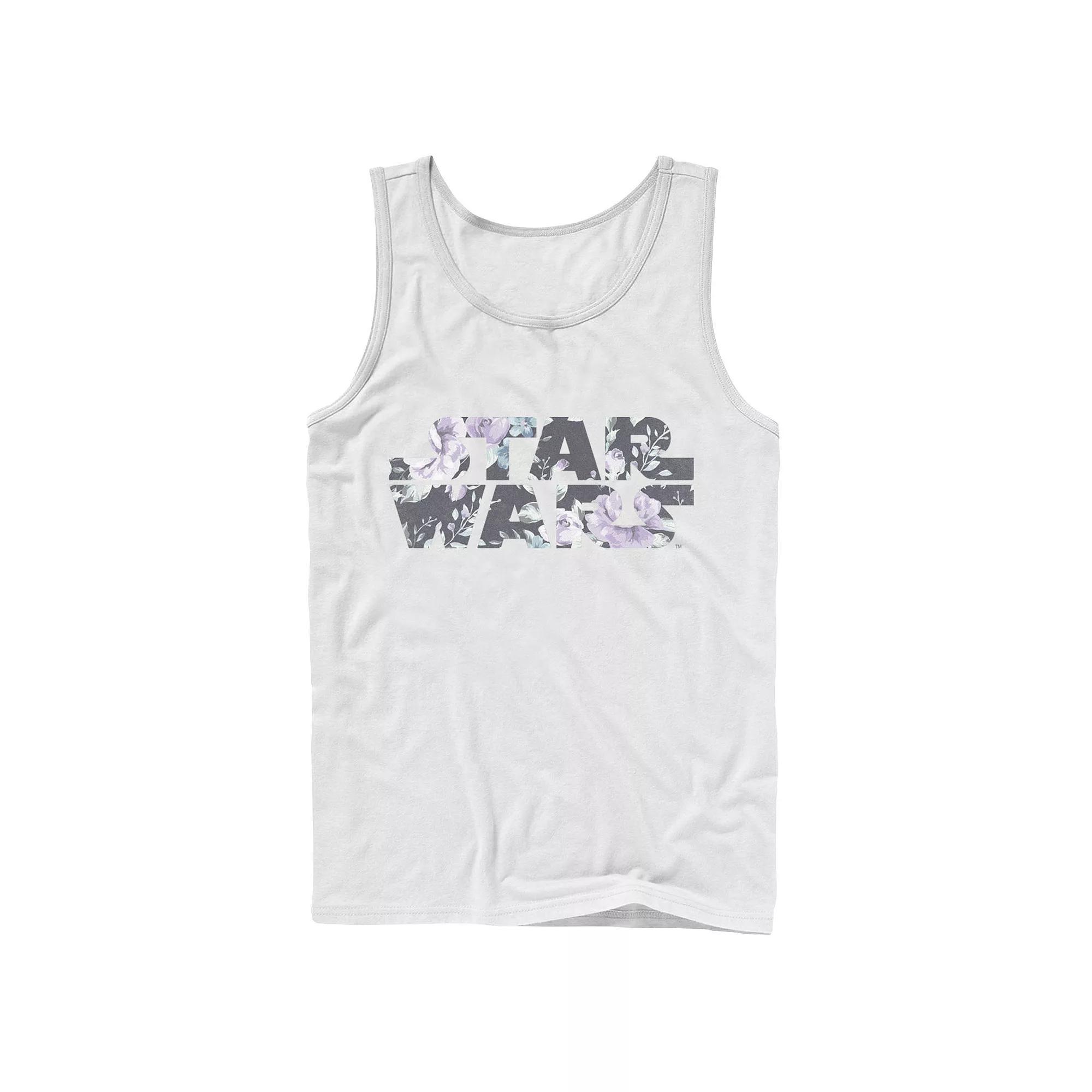 Mens Star Wars Floral Text Fill Logo Tank Top Product Image