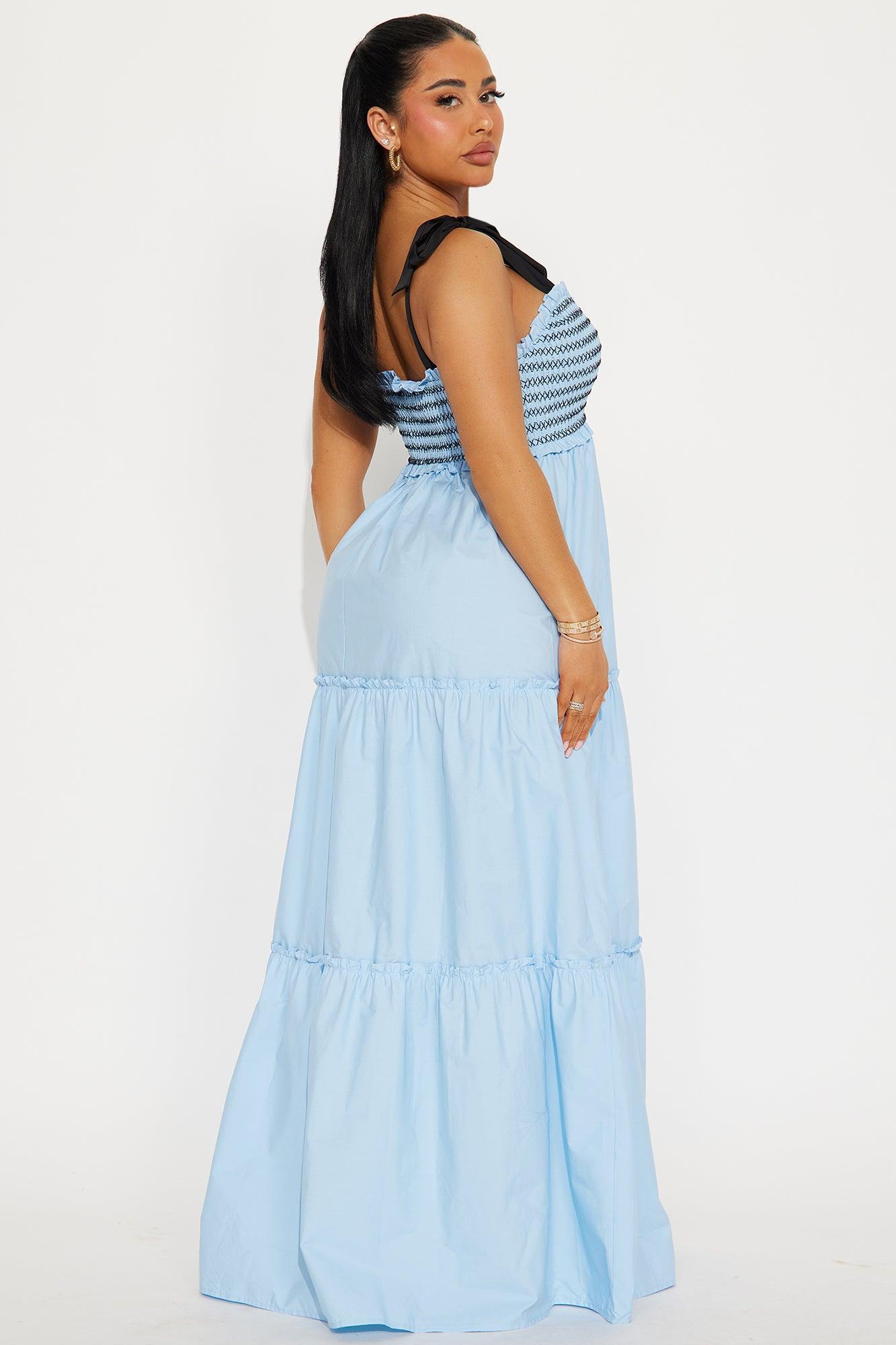 Marissa Poplin Maxi Dress - Blue Product Image
