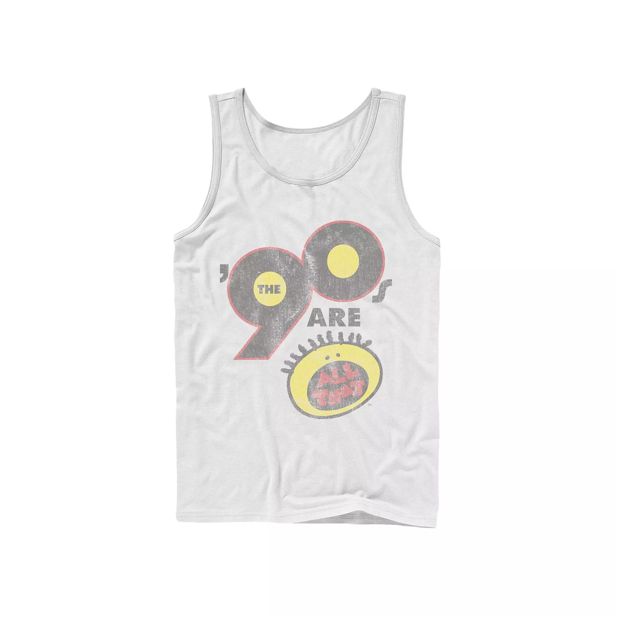 Mens Nickelodeon All That The Nineties Are Vintage Retro Graphic Tank Top Blue Product Image