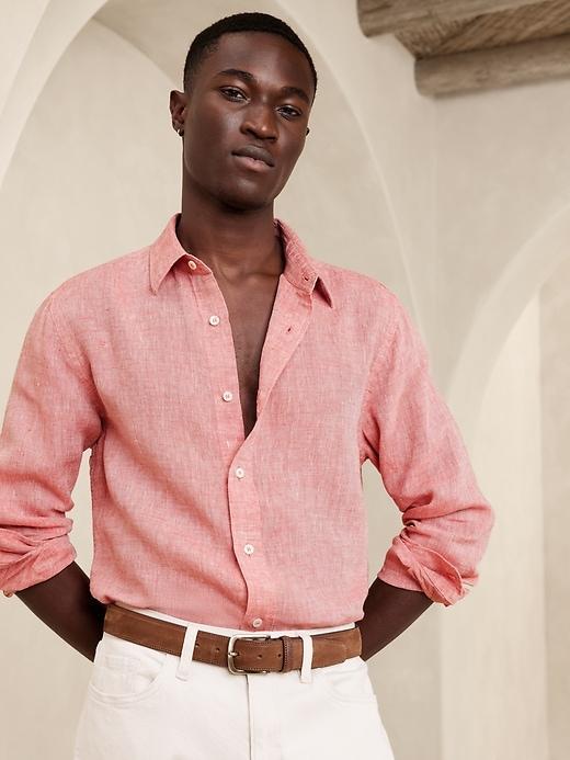 Slim-Fit Linen Shirt Product Image
