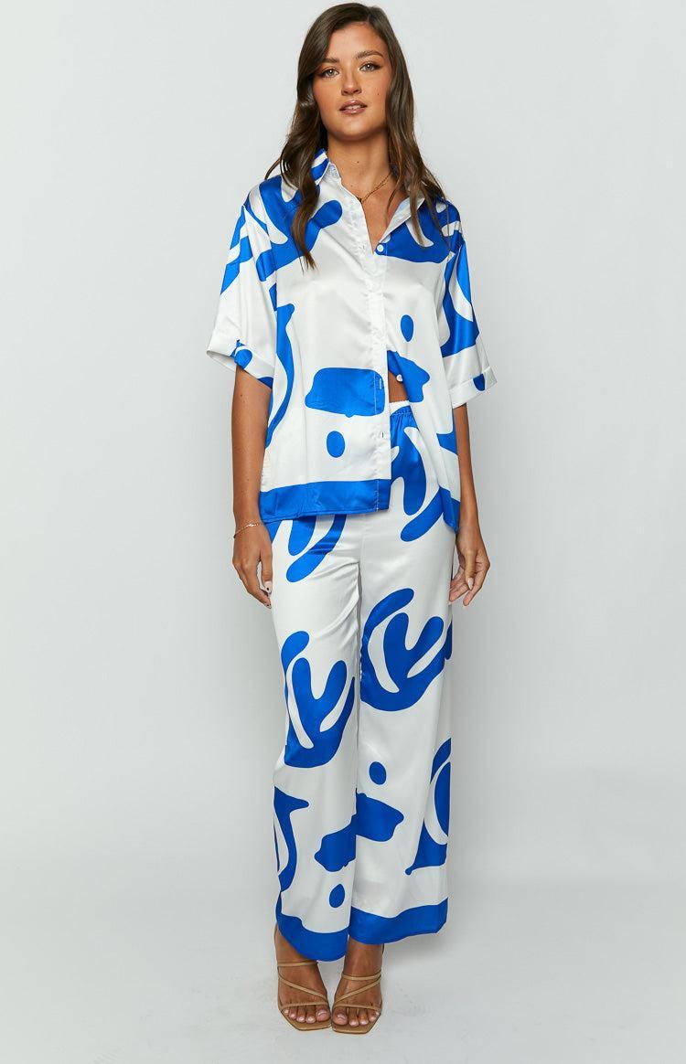 Karren Blue Print Pants Product Image