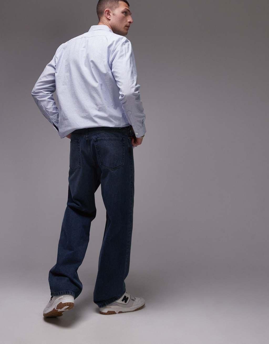 ARKET Mist low rise baggy wide leg jeans in gray blue Product Image