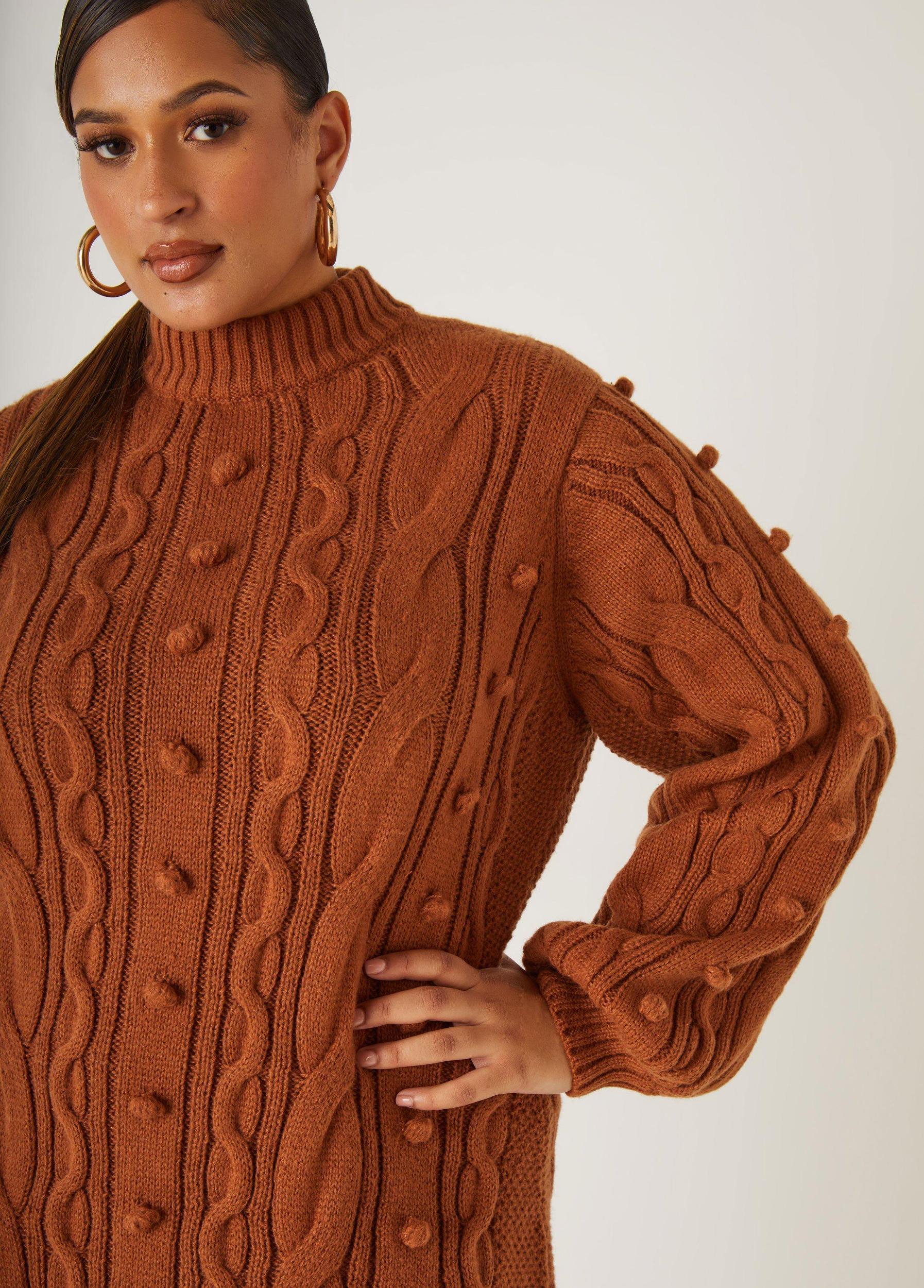 Cable Knit Midi Sweater Dress Product Image