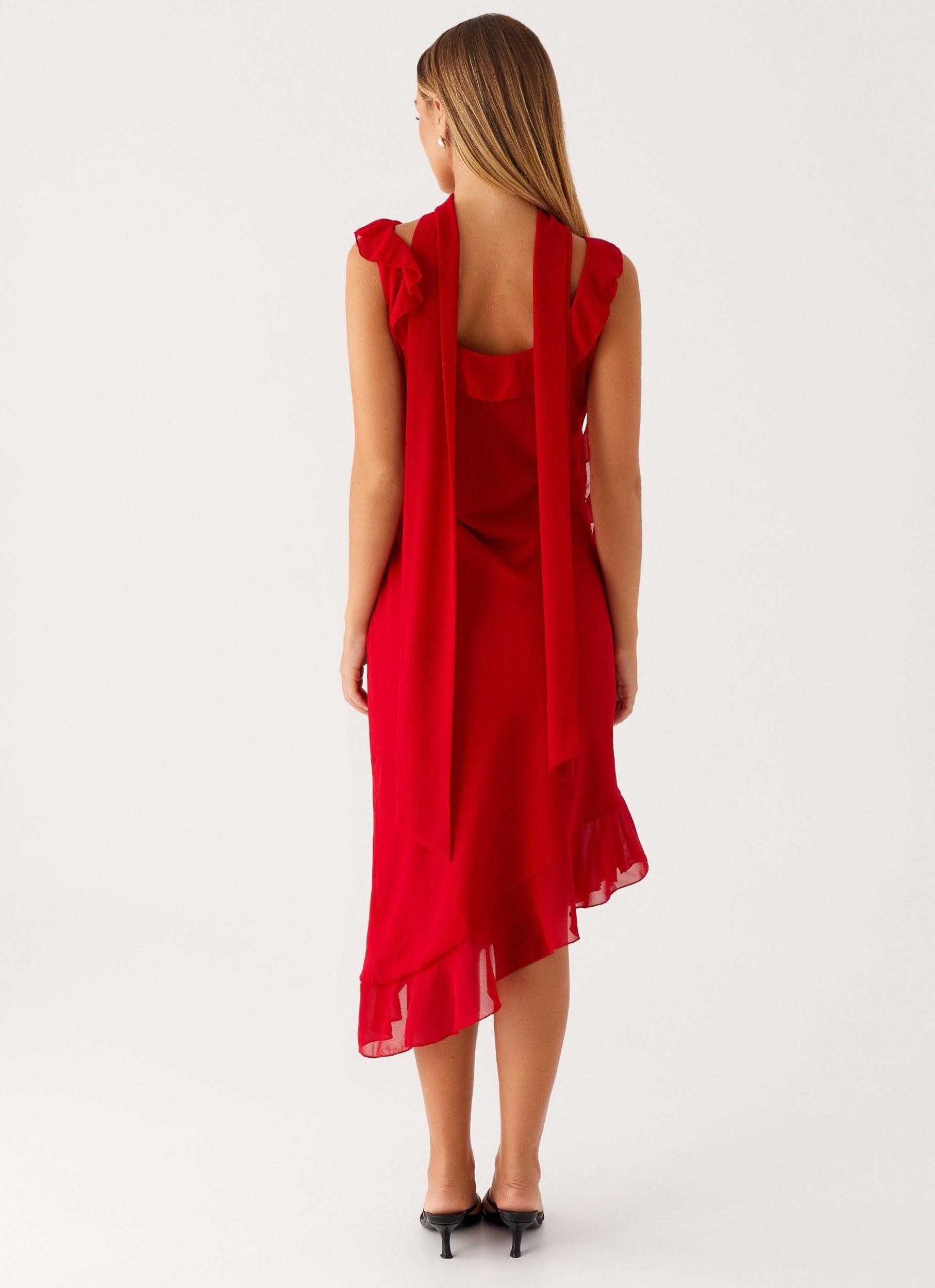 Fariday Midi Dress - Red Product Image