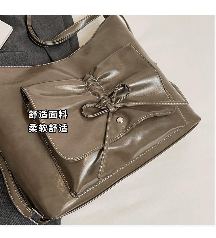 Bow Multi-Pocket Faux Leather Backpack Product Image
