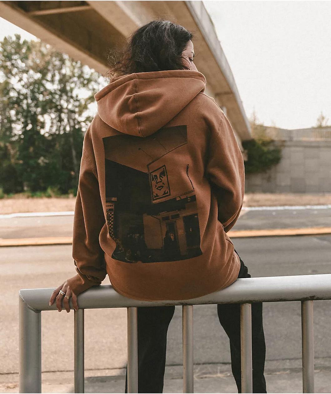 Obey Hong Kong Photo Brown Sugar Hoodie Product Image