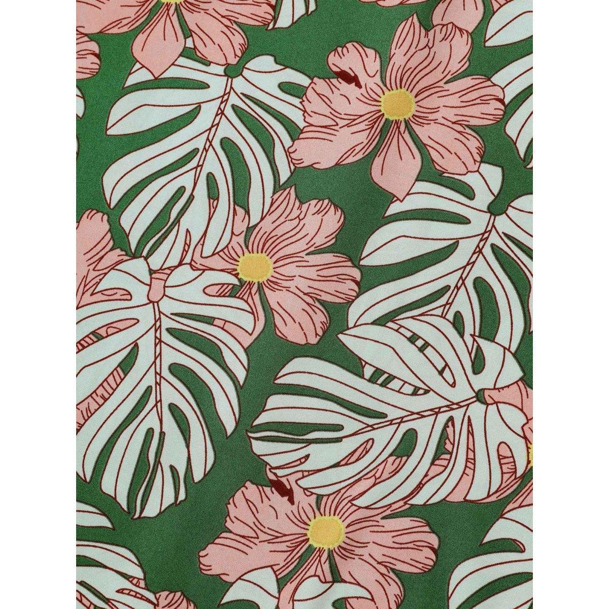 Plus Size Spring Things Printed Pockets Midi Dress Truegreen Women V-neck Short sleeve Curvy BloomChic 22-24/3X Product Image