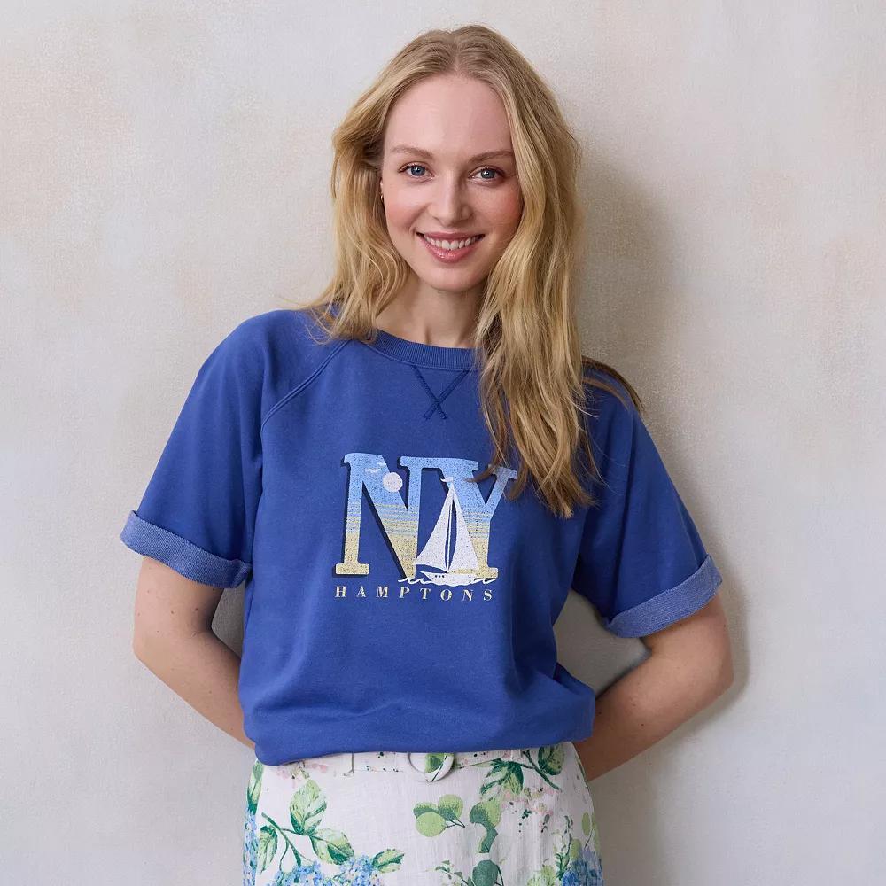 Womens LC Lauren Conrad Short Sleeve Sweatshirt Product Image