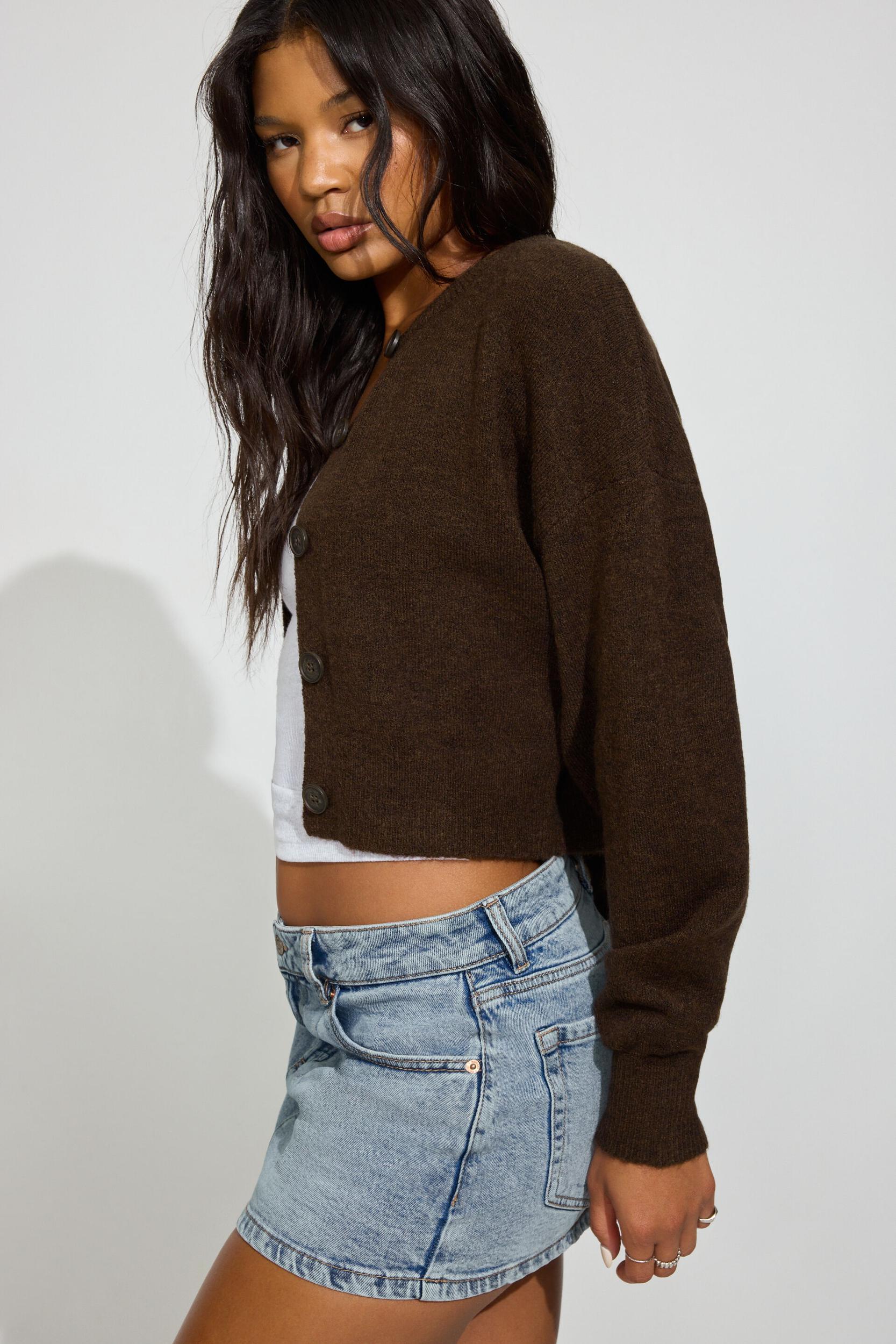 Renee Spongy Cropped Cardigan Product Image