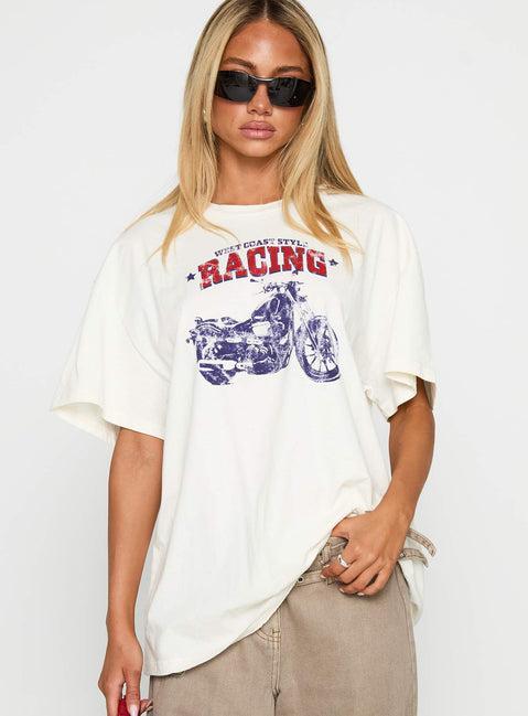 West Coast Style Oversized Tee White Product Image