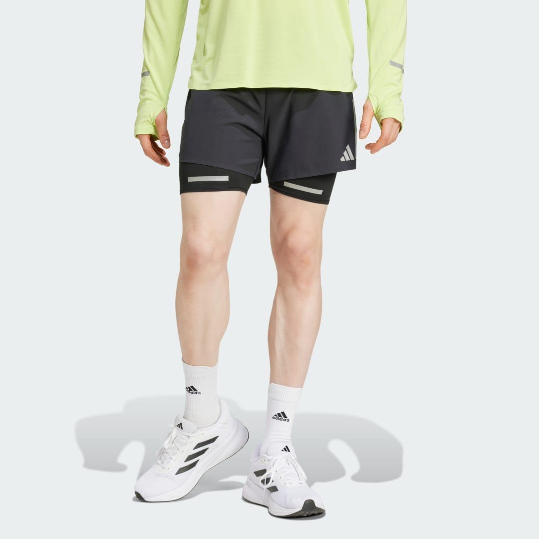 adidas Ultimate Running Reflective 2-in-1 Shorts Black 2XL Mens Product Image