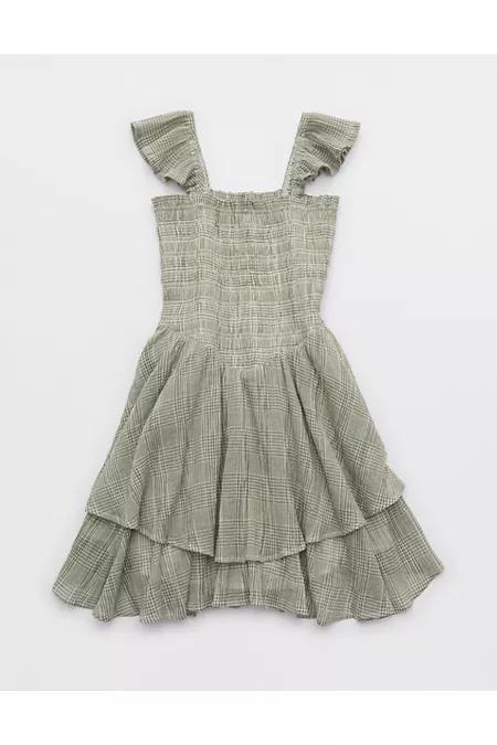 Aerie Plaid Handkerchief Mini Dress Women's Product Image