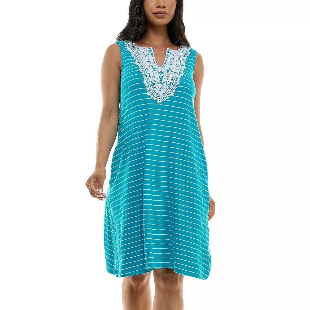 Womens Nina Leonard Bib Crochet Trapeze Dress Product Image