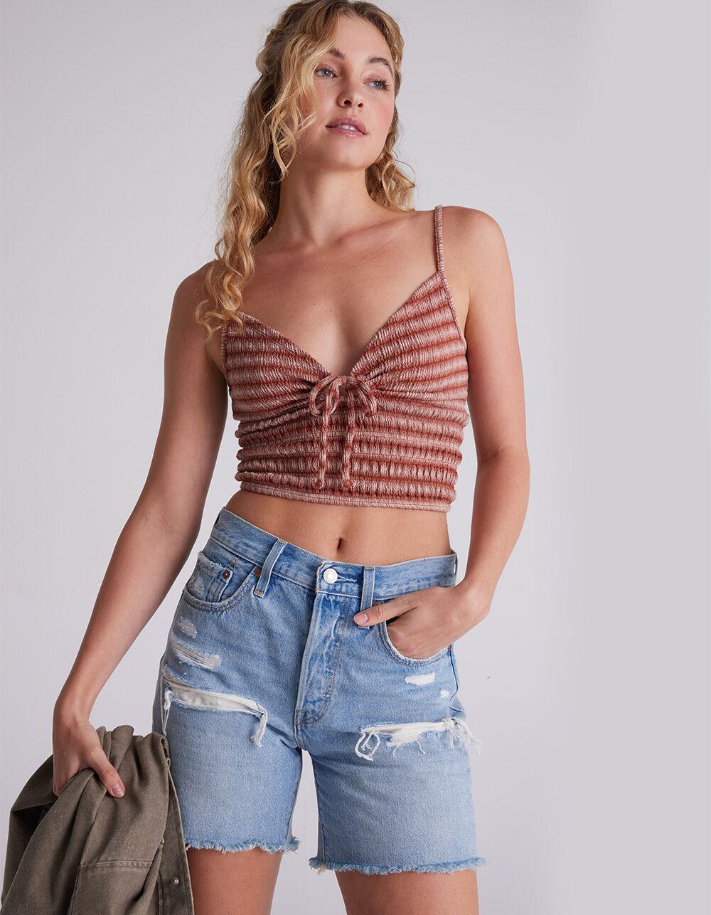 LEVI'S 501 High Rise Mid-Thigh Womens Denim Shorts - Earthquake Product Image