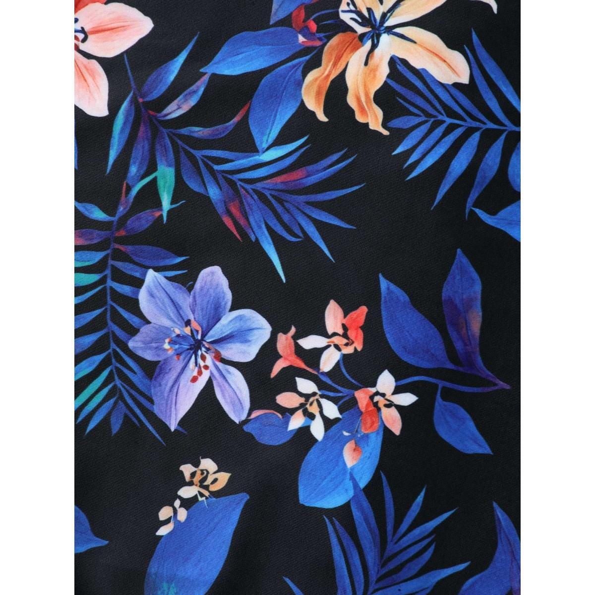 Plus Size Floral Paradise Pockets Swim Shorts Women's Swimwear Black Beach High stretch Skinny High Rise Side seam pocket Curve Swim Bottoms BloomChic 18-20/2X Product Image