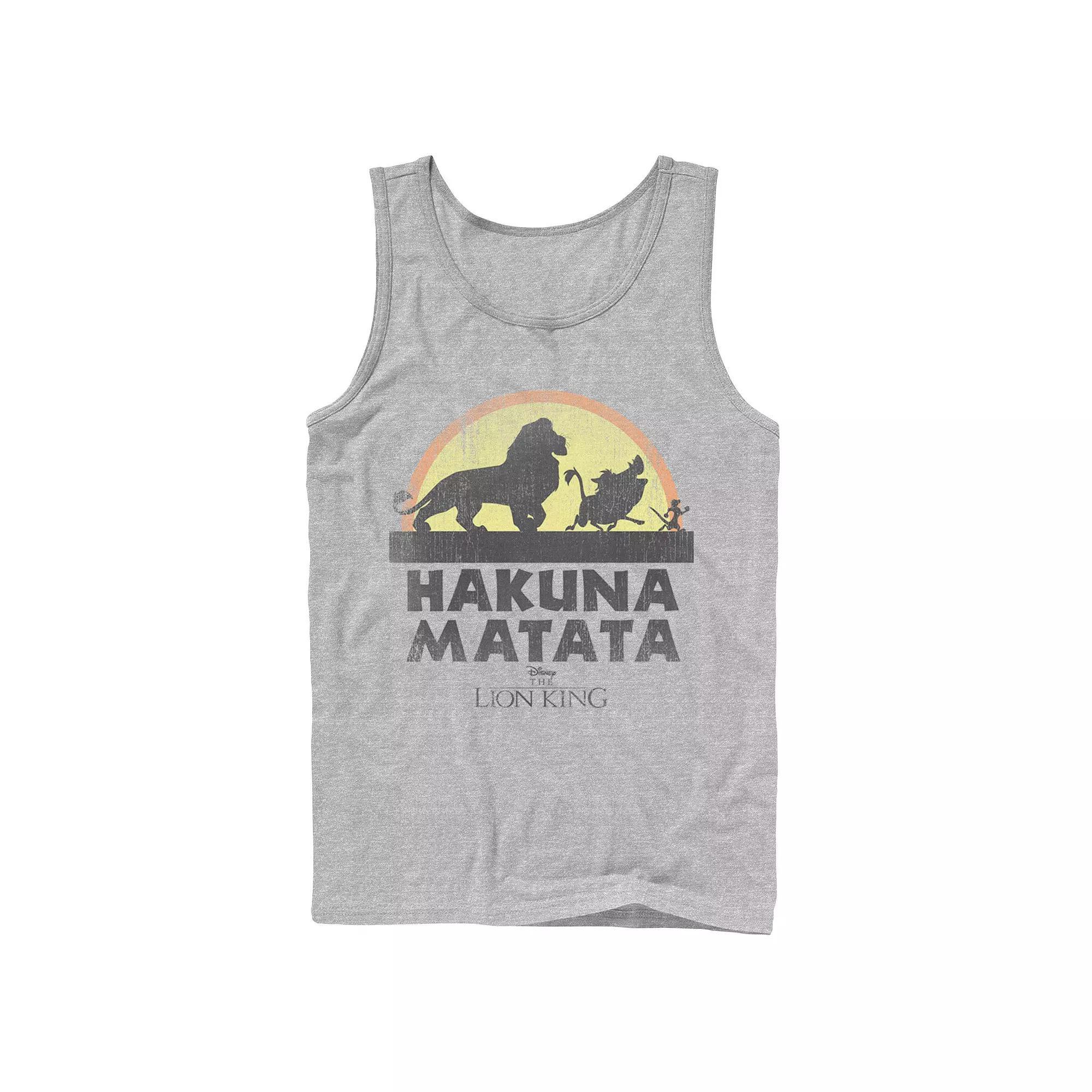Disneys The Lion King Mens Classic Logo Silhouette Tank Top Athletic Grey Product Image