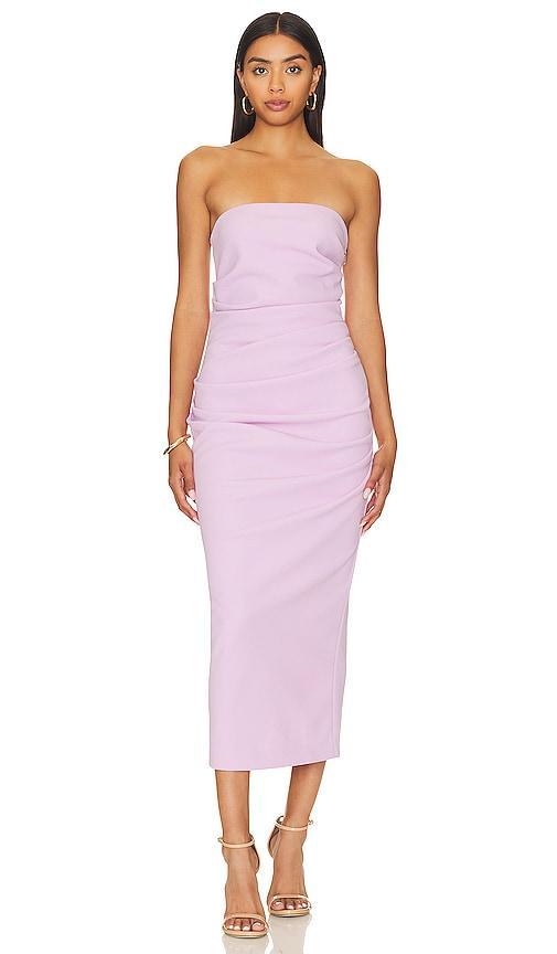 Calandra Draped Midi Dress MISHA Product Image