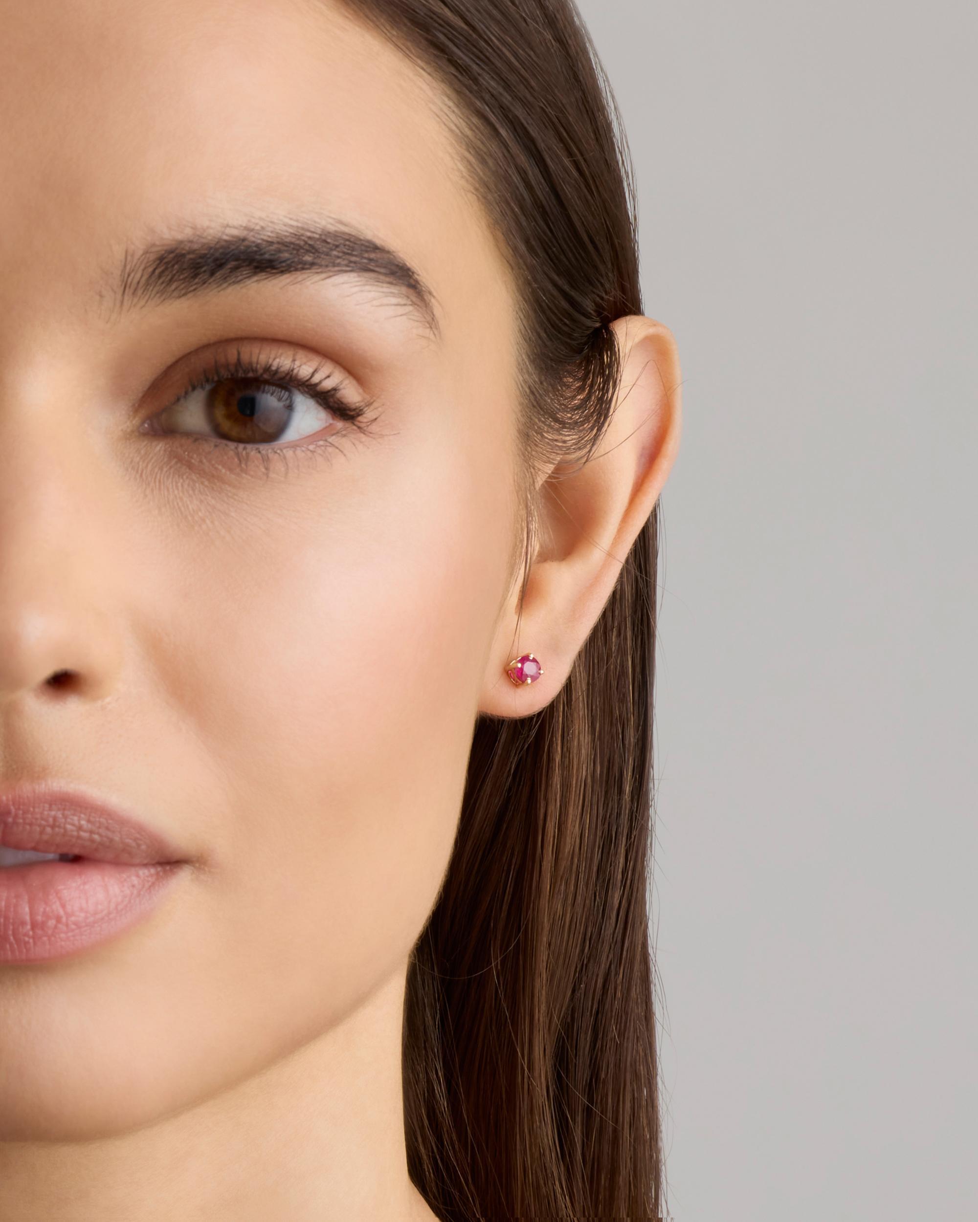 Monstera Leaf Double Huggie Hoop Earrings Product Image